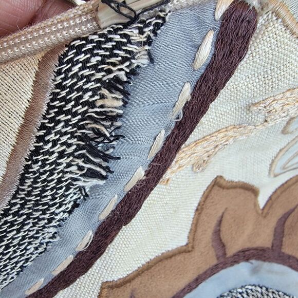 Crate & Barrel Gillespie linen blend embroidered paisley 18x18 pillow cover - Picture 4 of 6